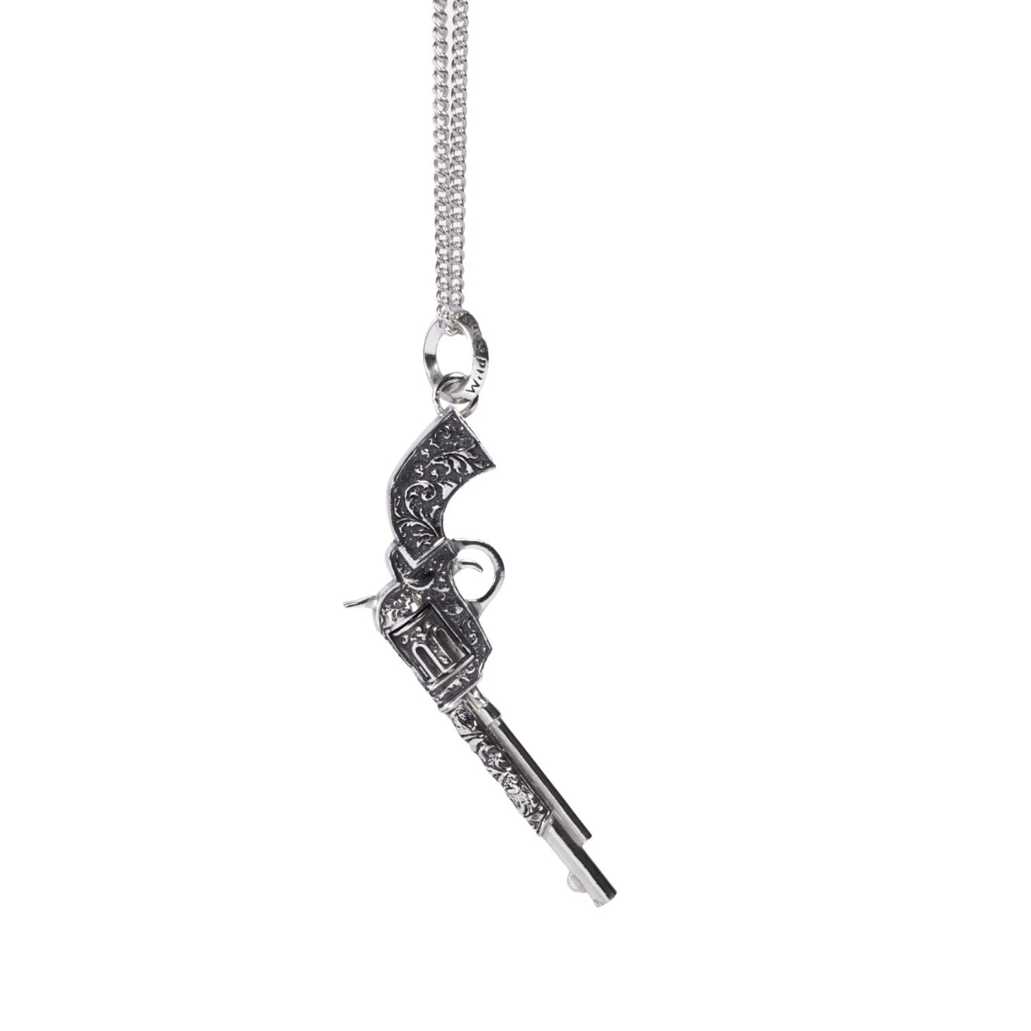Wild Sons Men's Mexican Gun Silver Necklace In Silver