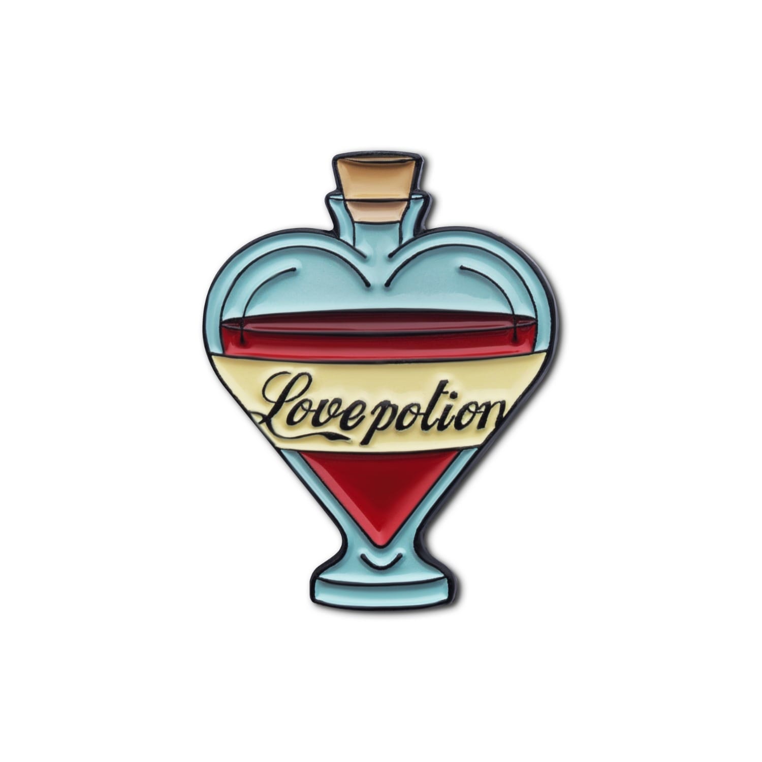 Make Heads Turn Women's Black / Red Enamel Pin Love Potion In Blue
