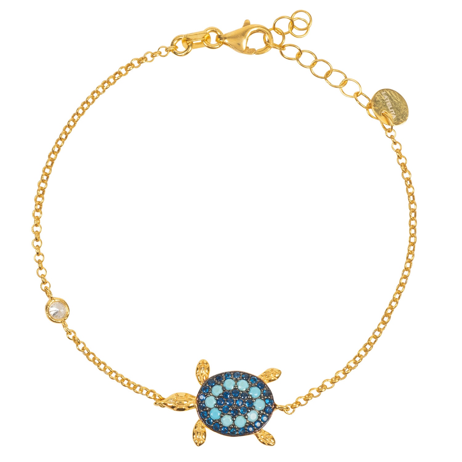 Women’s Blue / Gold Turtle Turquoise Blue Bracelet Gold Latelita