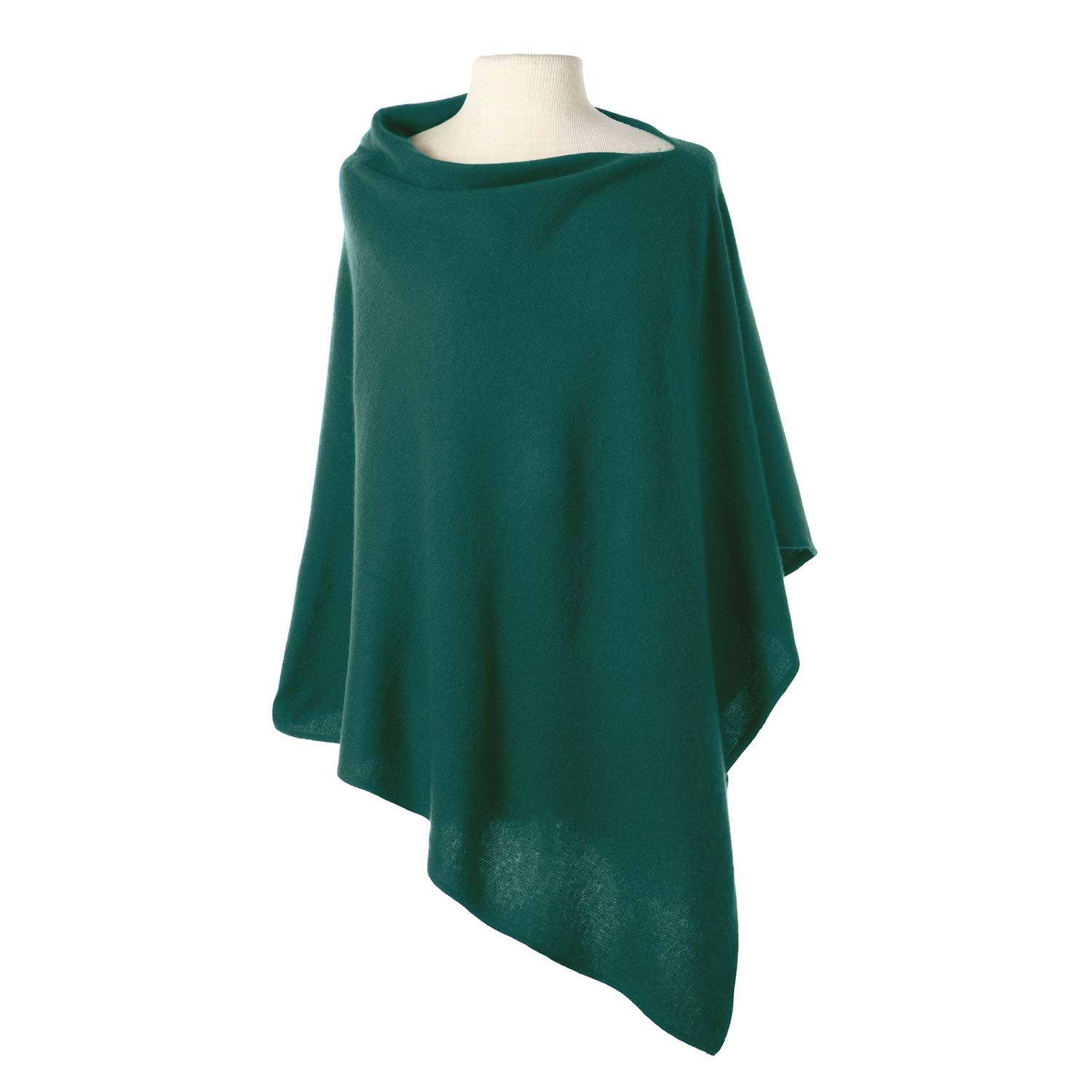 Women’s Green Alpine Cashmere Classic Poncho - Forest One Size