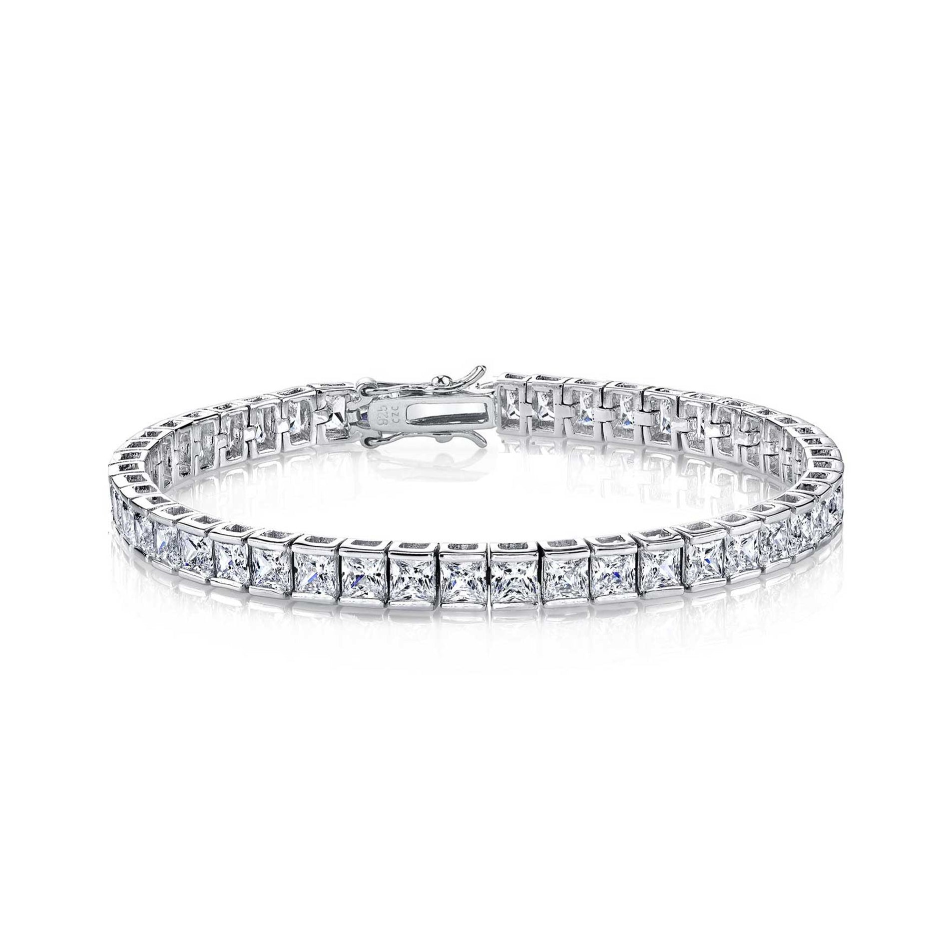 Women’s White / Silver Jeune Amlie Zirconia Tennis Bracelet Genevive Jewelry