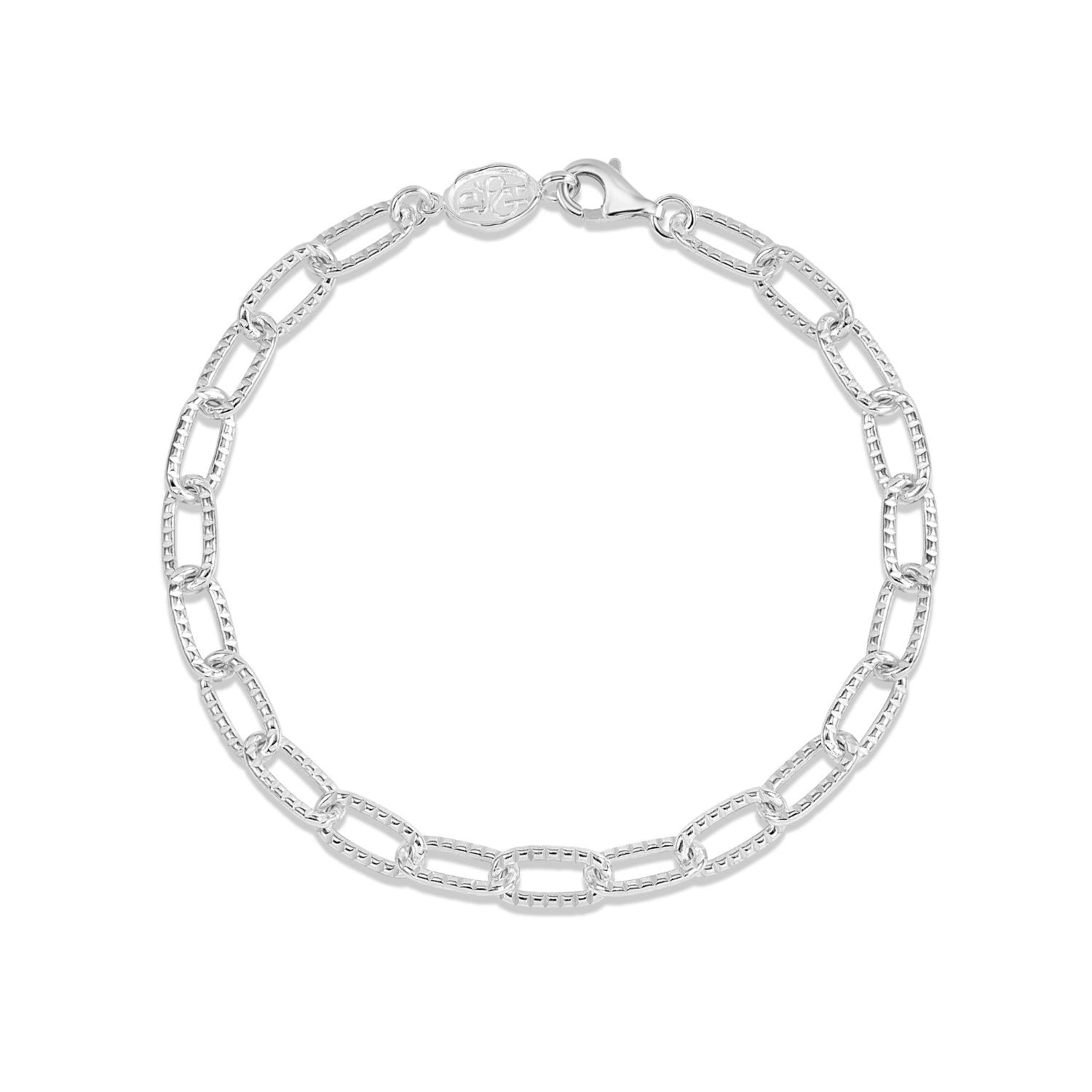 Dower & Hall Men's Groove Chain Bracelet In Silver In Gray