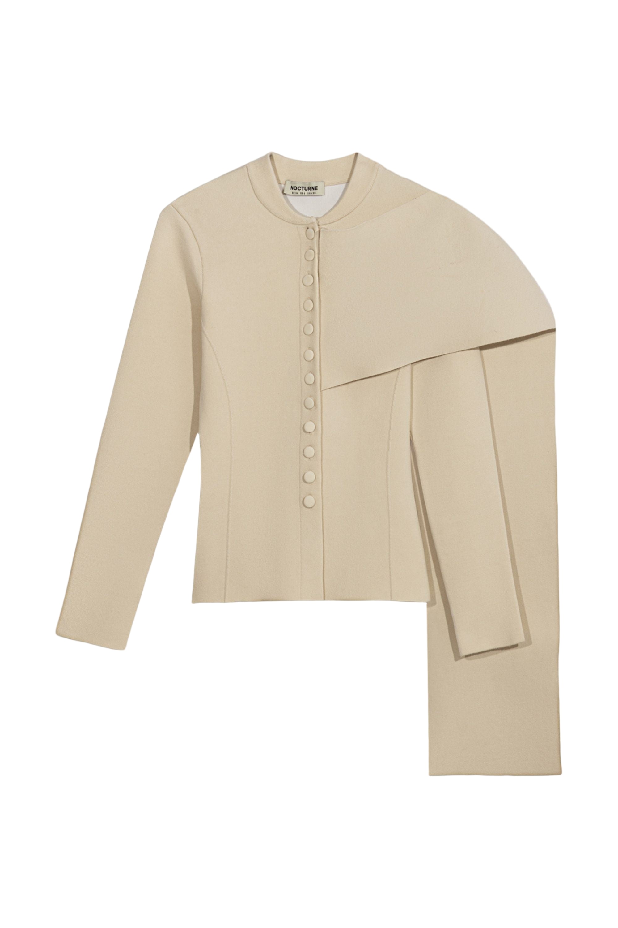 Nocturne Women's Neutrals Asymmetric Cape Knit Cardigan In Neutral