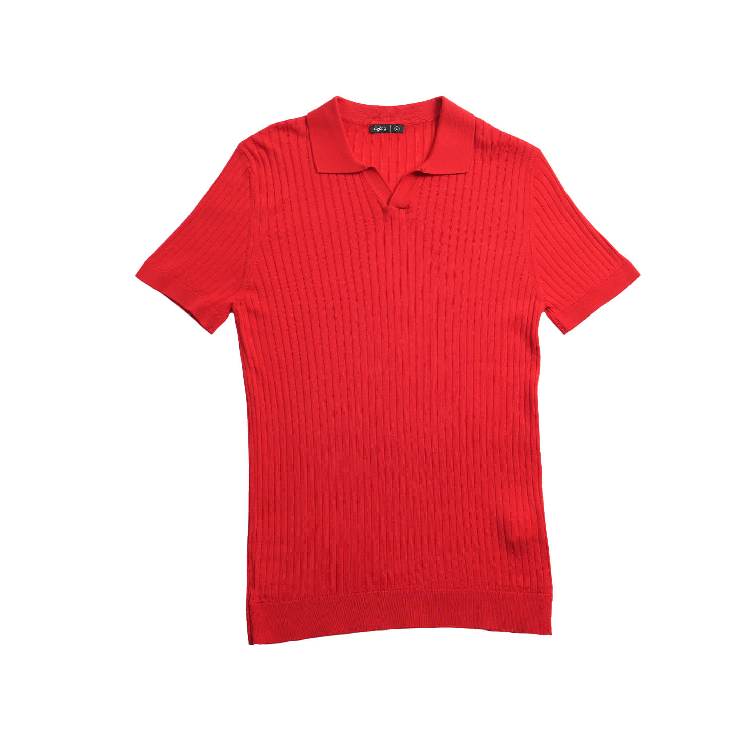 Ribbed Knit Polo - Red | Eight X | Wolf & Badger