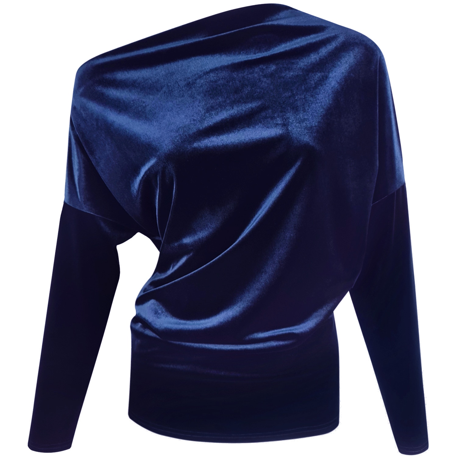 Me&thee Women's Blue Moonstruck Navy Velvet Drop Shoulder Top In Blue
