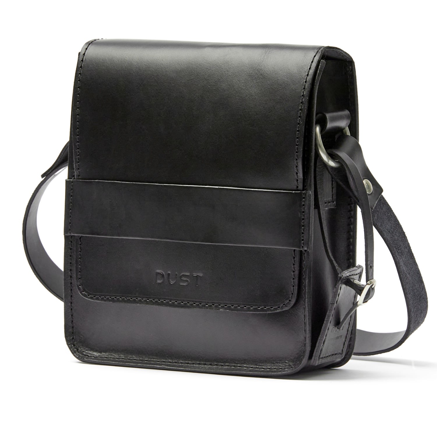 Women’s Leather Messenger Black Camden Collection The Dust Company