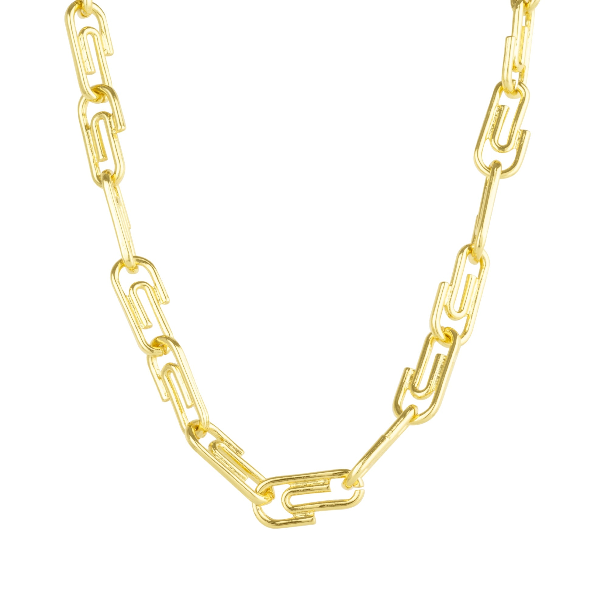 Mejoma Women's Paperclip Chain Gold Designer Necklace