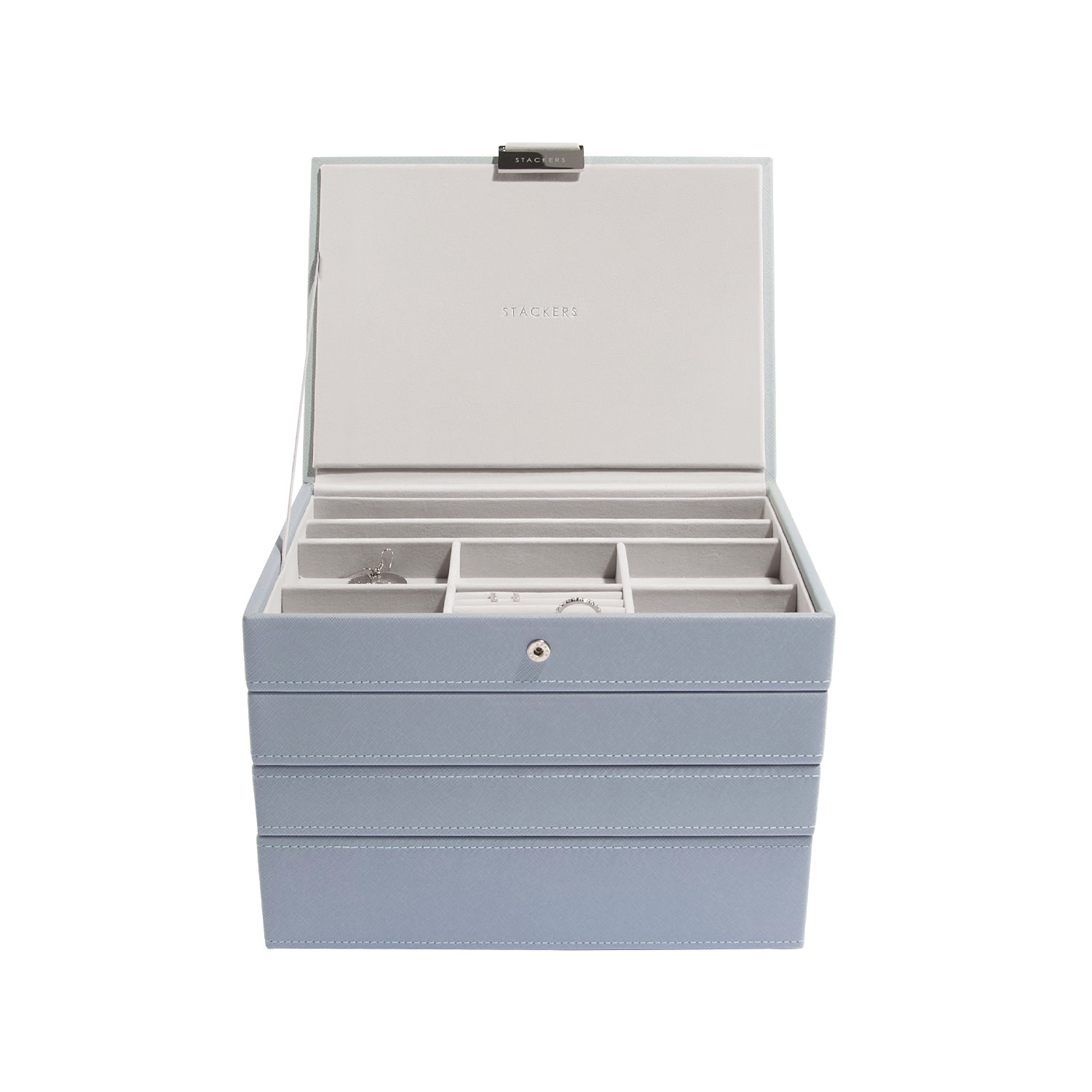 Stackers Women's  Dusky Blue Classic Jewelry Box Set Of Four In Blue