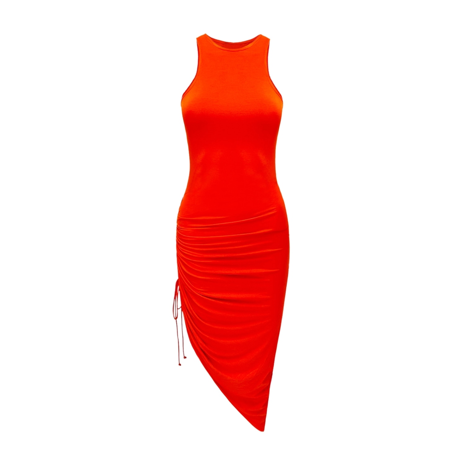 Shop Ow Collection Women's Halterneck Ruched Red Midi Dress