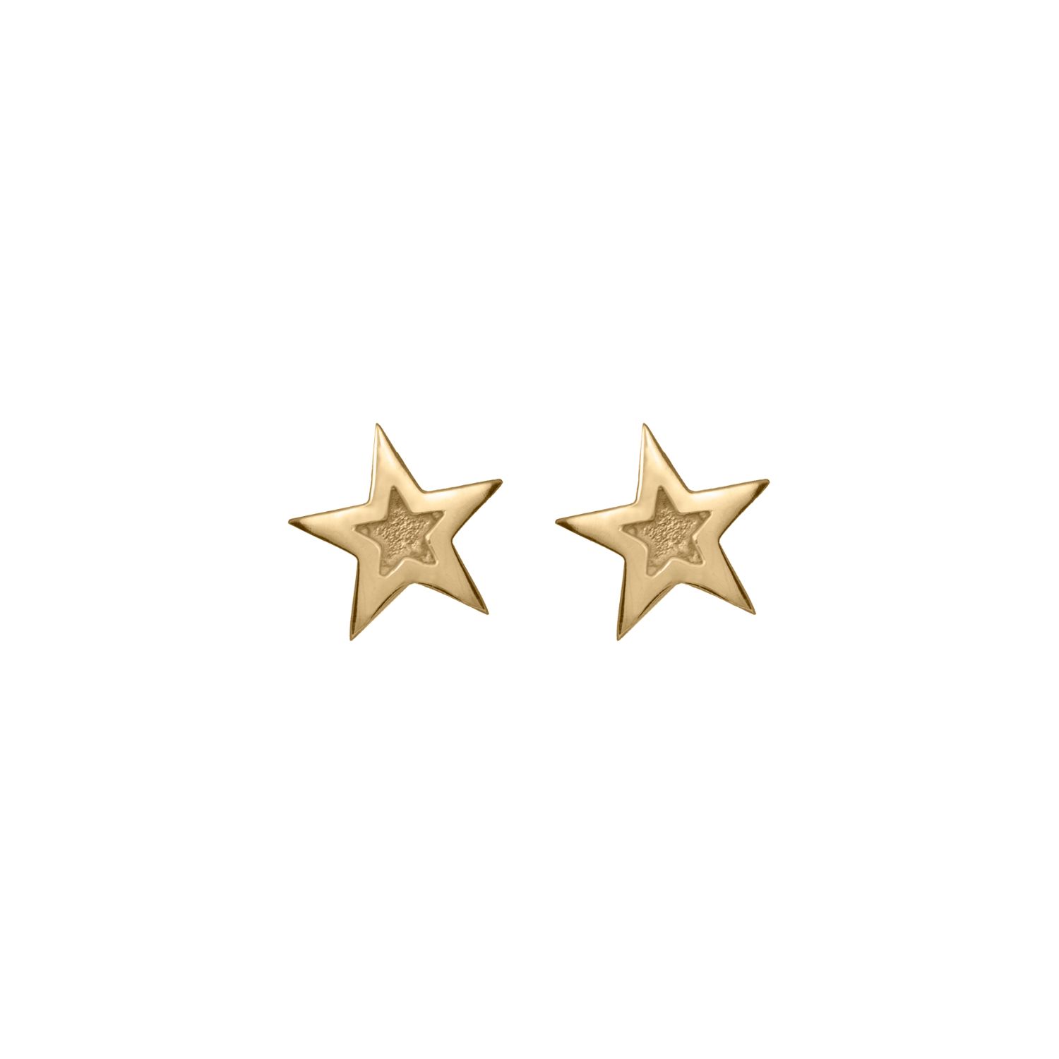 Edge Only Women's Megastar Stud Earrings 18ct Gold Vermeil