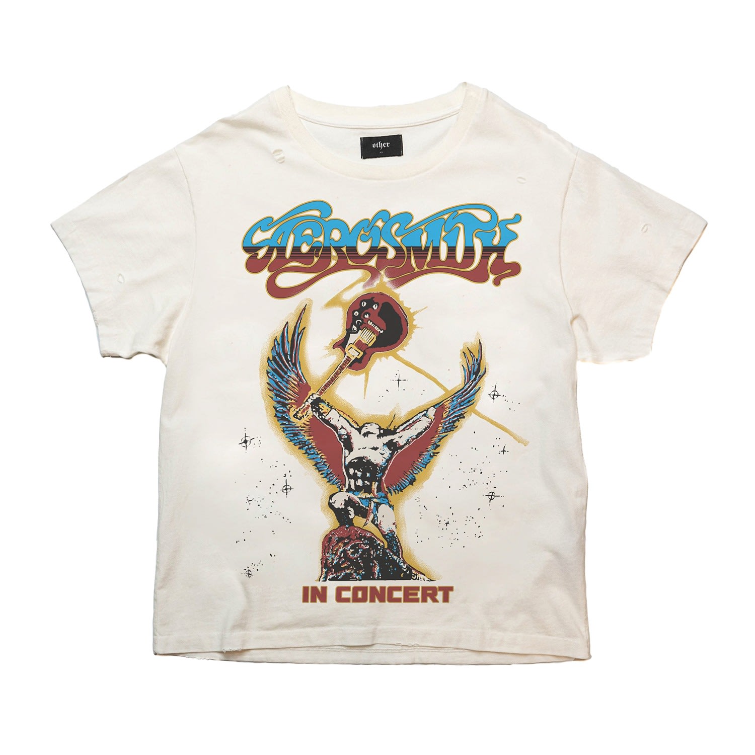 Women’s Aerosmith - Live In Concert - Vintage T-Shirt - White Blonde Extra Small OTHER UK