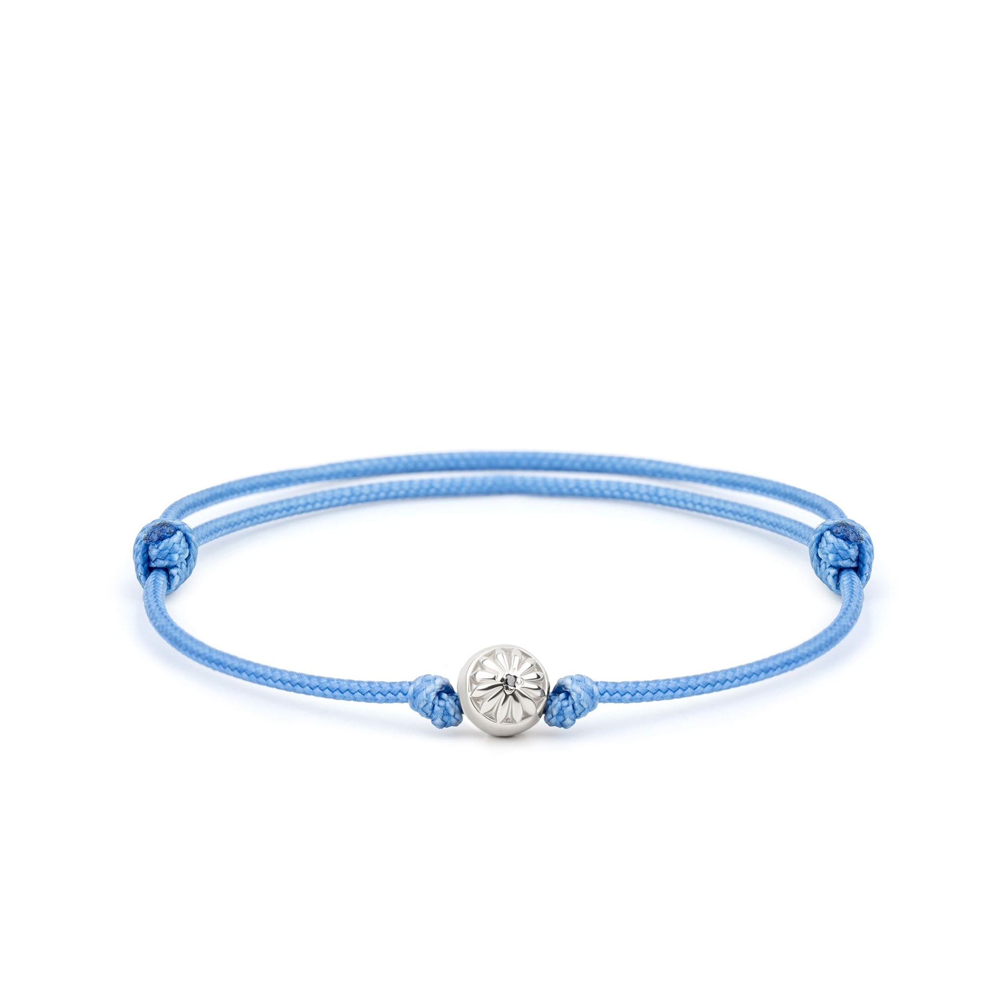 Mahigan Women's Gold / Blue Sliding Knot Bracelet With Sky-blue String In Silver