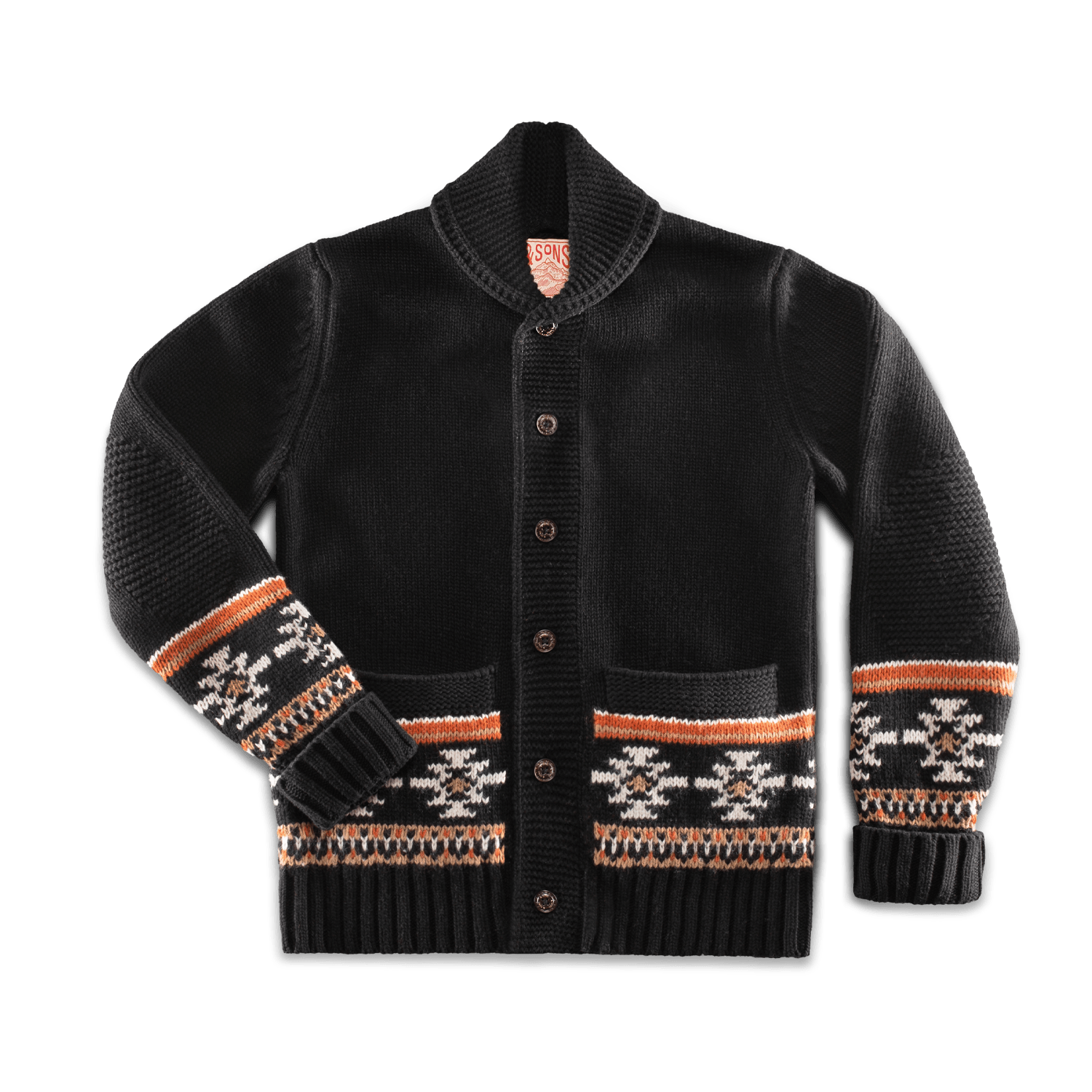 &sons Trading Co Men's Blue Homestead Cardigan Charcoal In Black