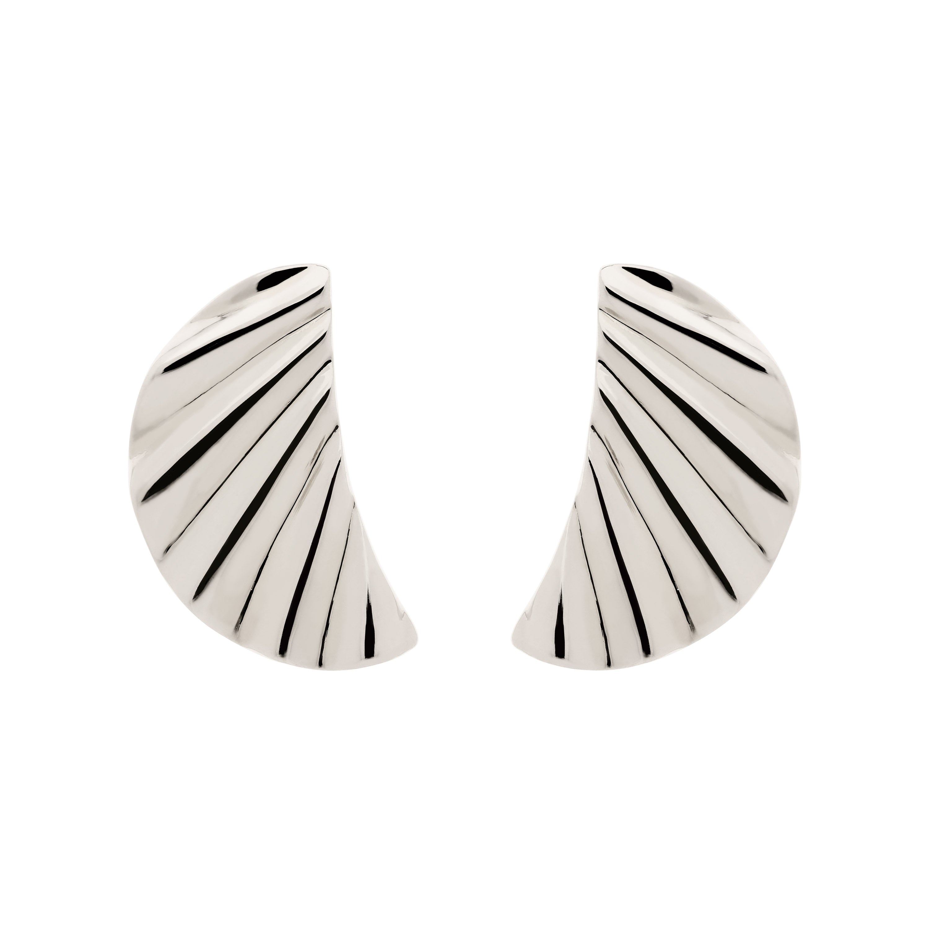 Emma Holland Jewellery Women's Silver Platinum Wave Clip Earrings