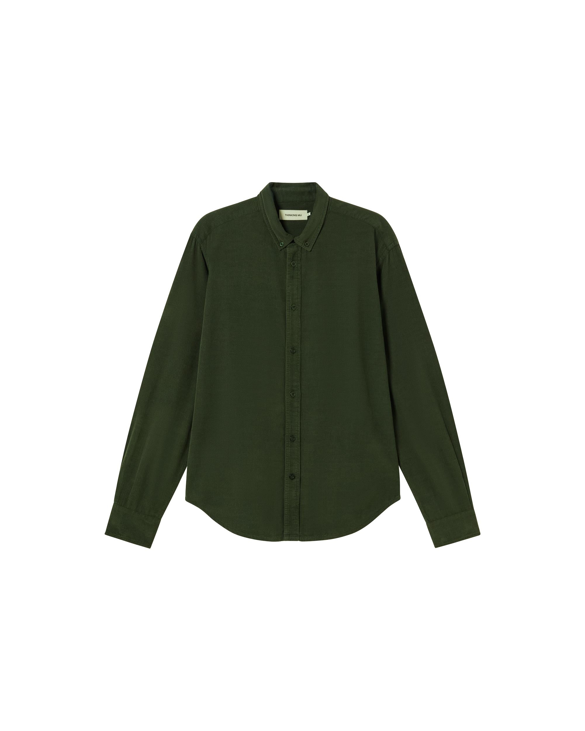 Men’s Green Micro Corduroy Ant Shirt Small Thinking Mu