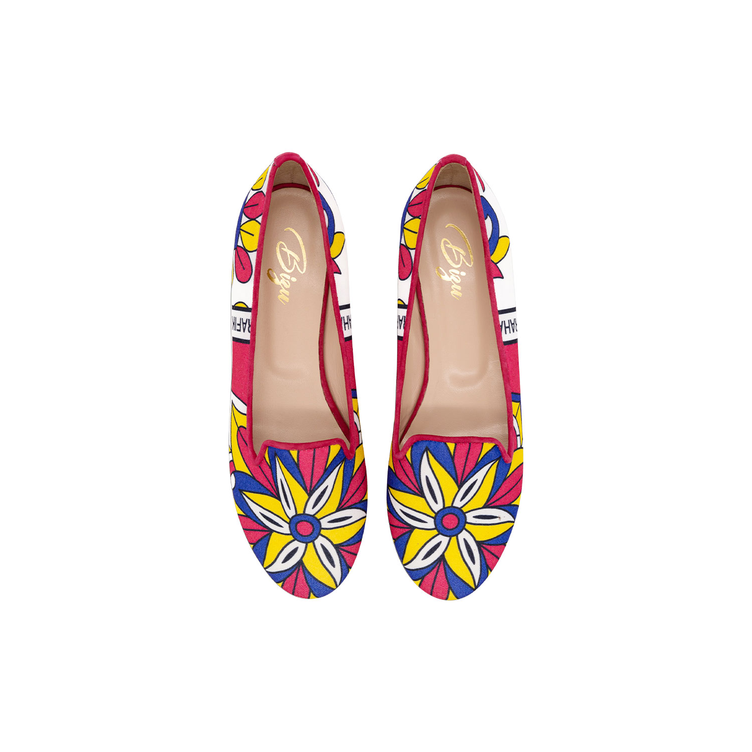 Bizu Women's Yellow / Orange / Red Ballet Flats, Loafers - Red & Yellow Shoes, Made In Italy, Fioretta In Red/yellow/orange