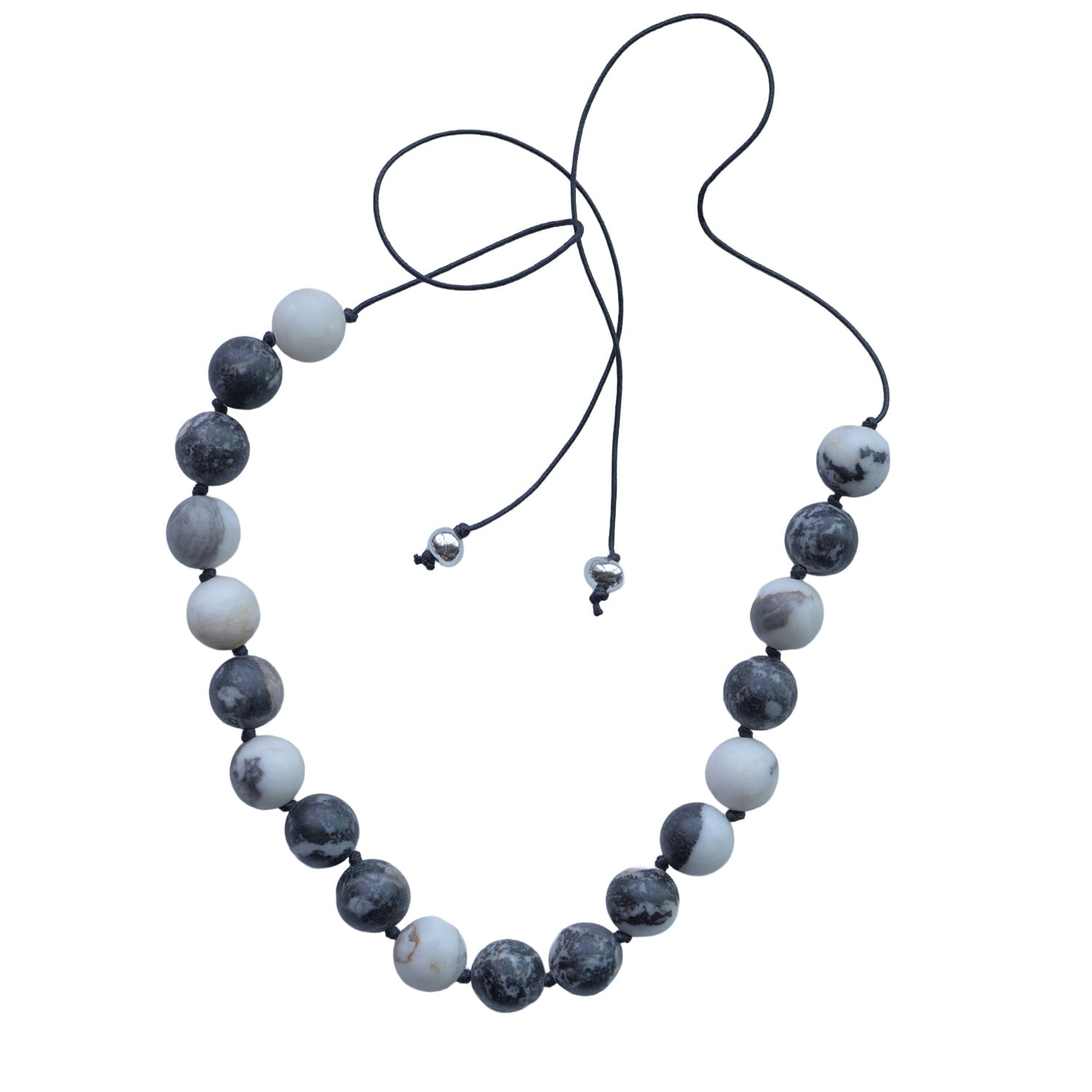 Studio Solíz Women's Black / Silver / White Contraste Zebra Jasper & Sterling Silver Necklace In Multi