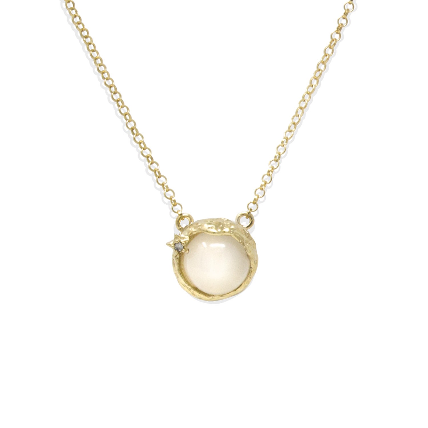 Women’s White Ad Astra Gold-Plated Moonstone Necklace Vintouch Italy