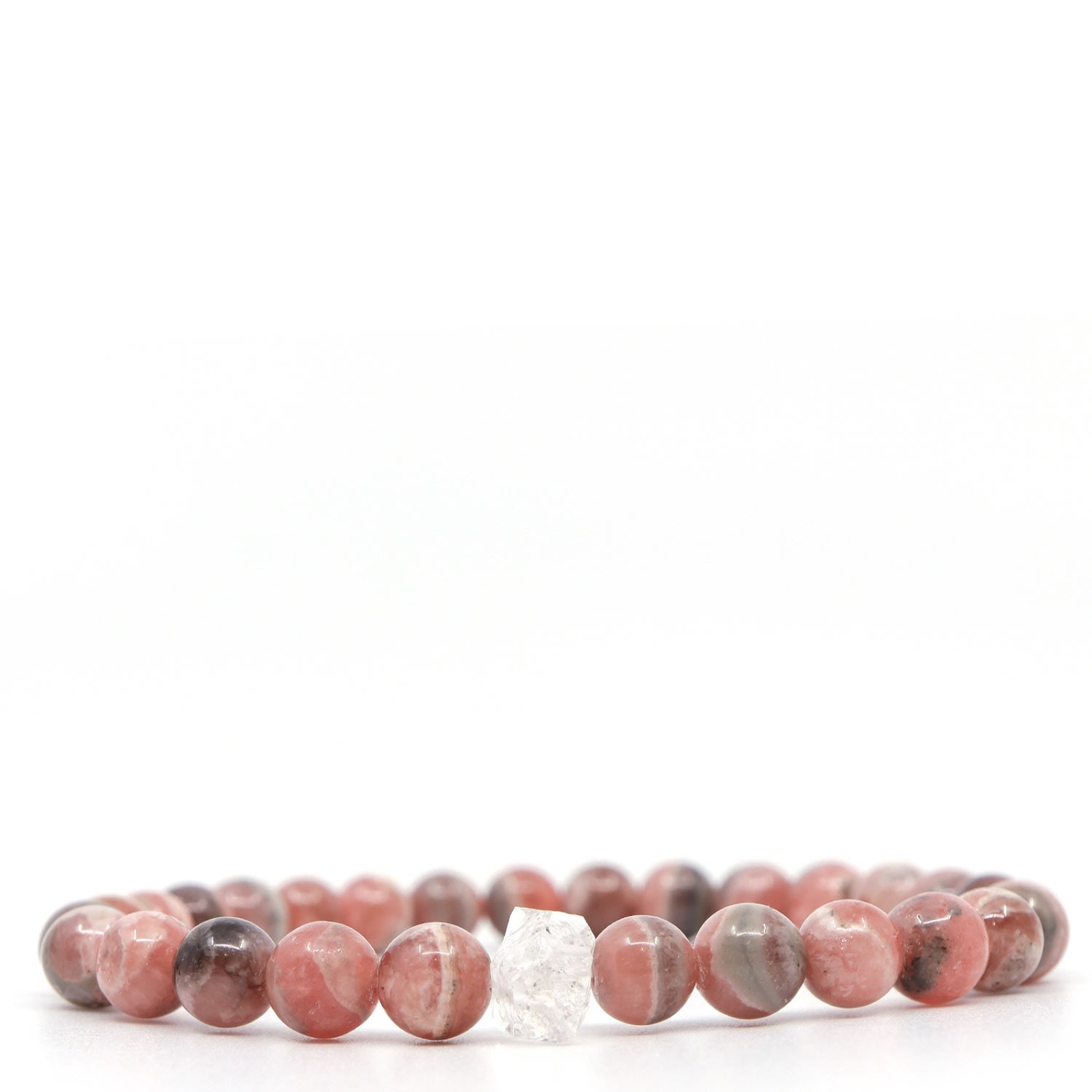 Shar Oke Men's Pink Rhodochrosite & Herkimer Diamond Beaded Bracelet In Pink