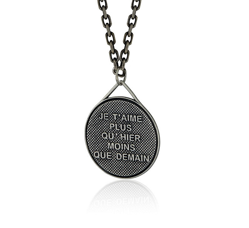 Cartography Men's I Love You More Than Yesterday Less Than Tomorrow - Necklace In Sterling Silver