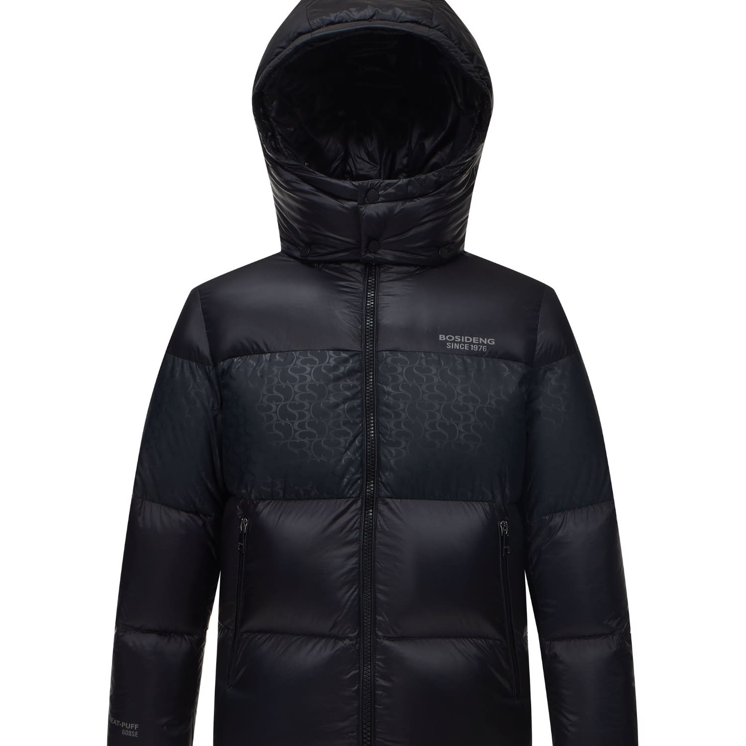 Classic Puffer Goose Down Jacket Black Bosideng Wolf Badger