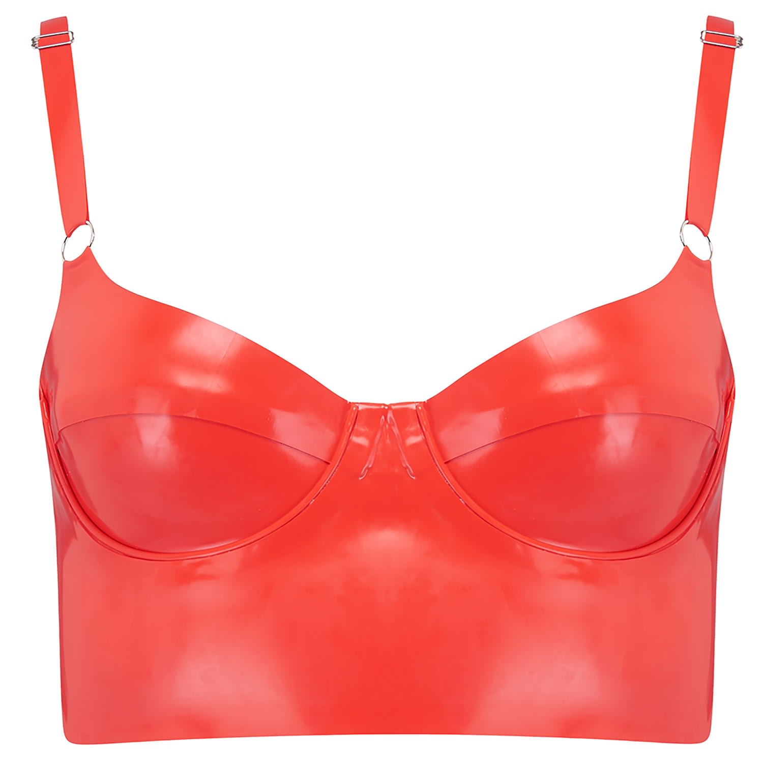 Elissa Poppy Women's Latex Full Cup Bra - Red In Red