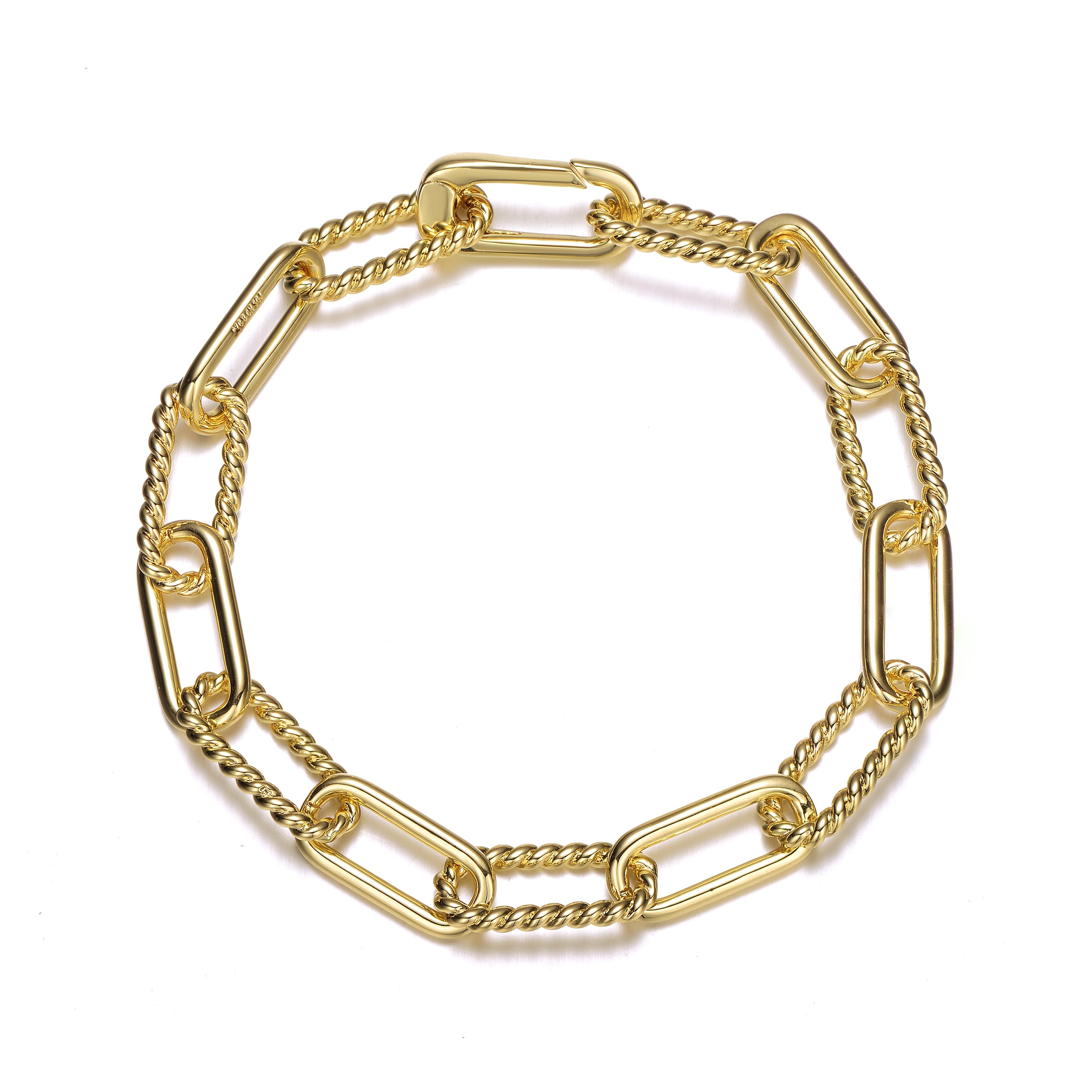 Genevive Jewelry Women's Rachel Glauber Gold Plated Paperclip Chain Bracelet In Gold