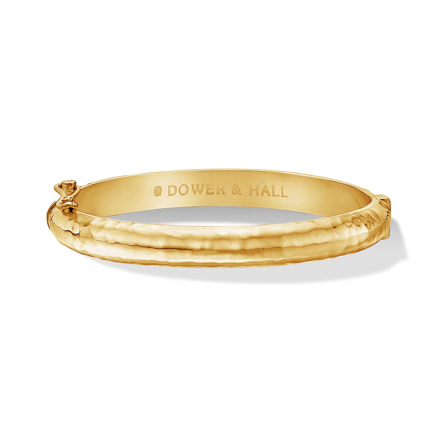 Men's Hinged Hammered Nomad Bangle In Gold Vermeil | Dower