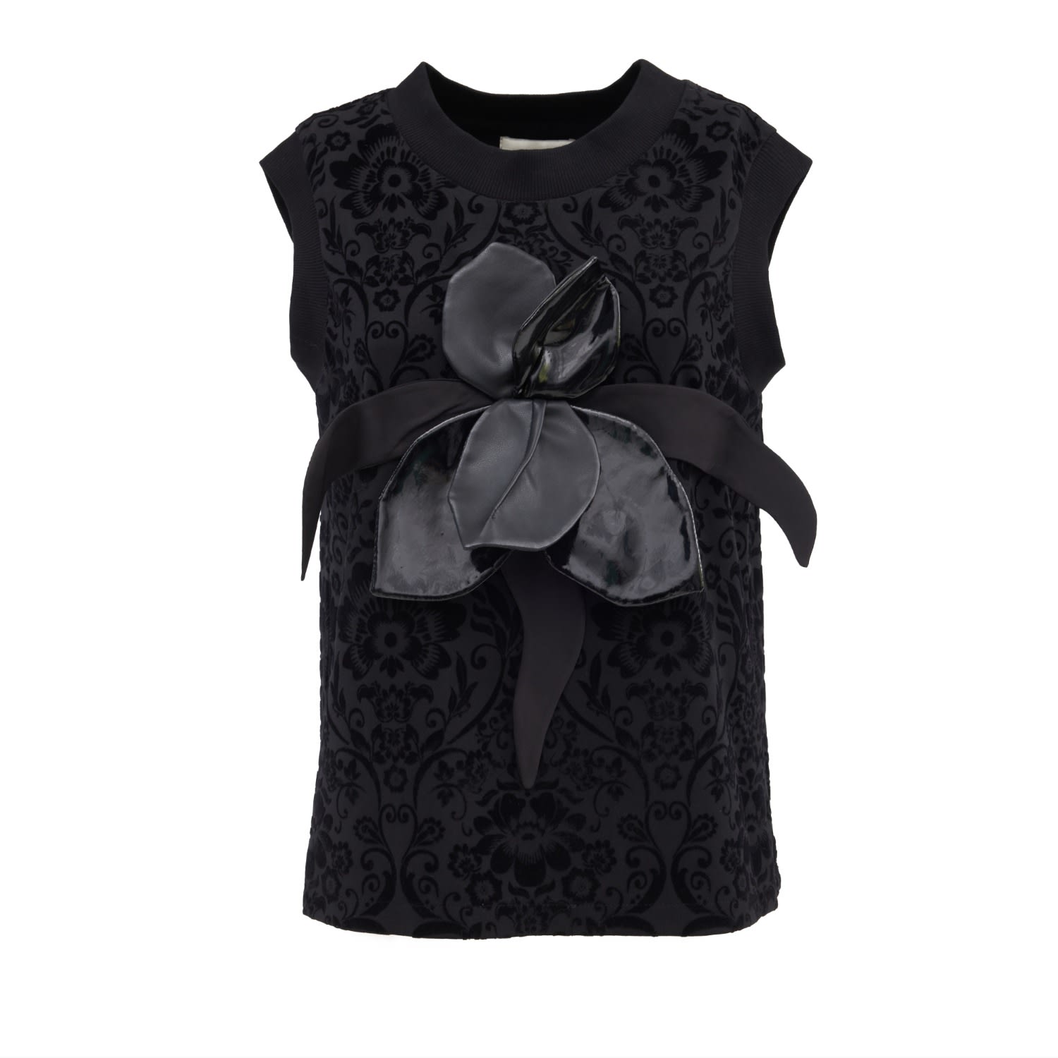 Women’s Dressy Velvet Sleeveless Blouse With Decor Black Small Julia Allert