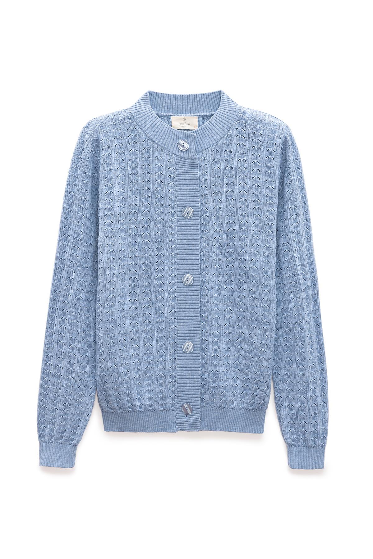 Peraluna Women's Zoey Embossed Knit Cardigan In Light Blue In Blue