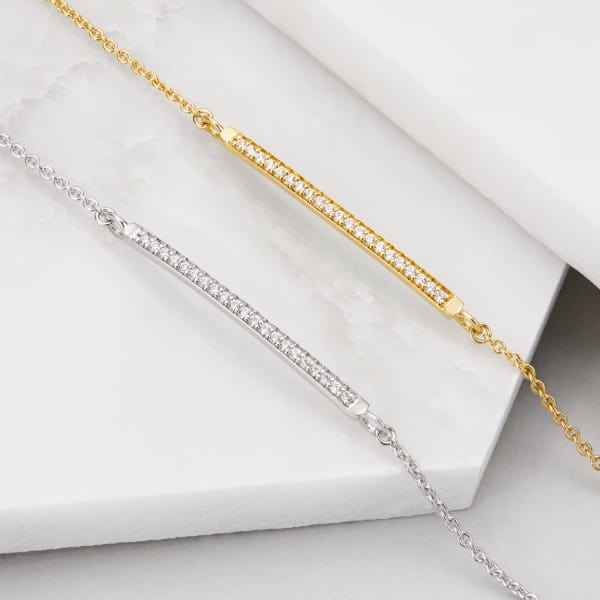 Lily & Roo Gold Diamond Style Bar Bracelet