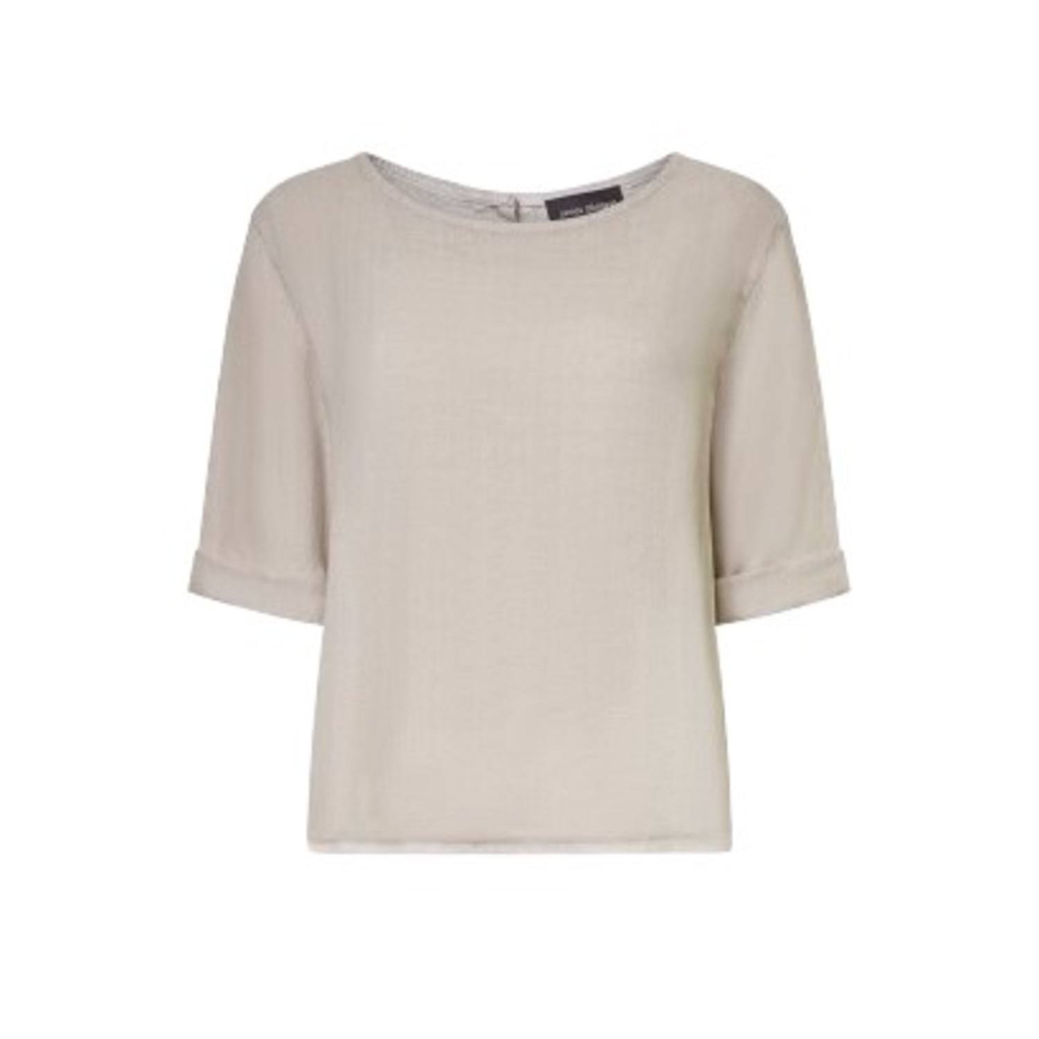 James Lakeland Women's Neutrals Back Buttoned Linen Top