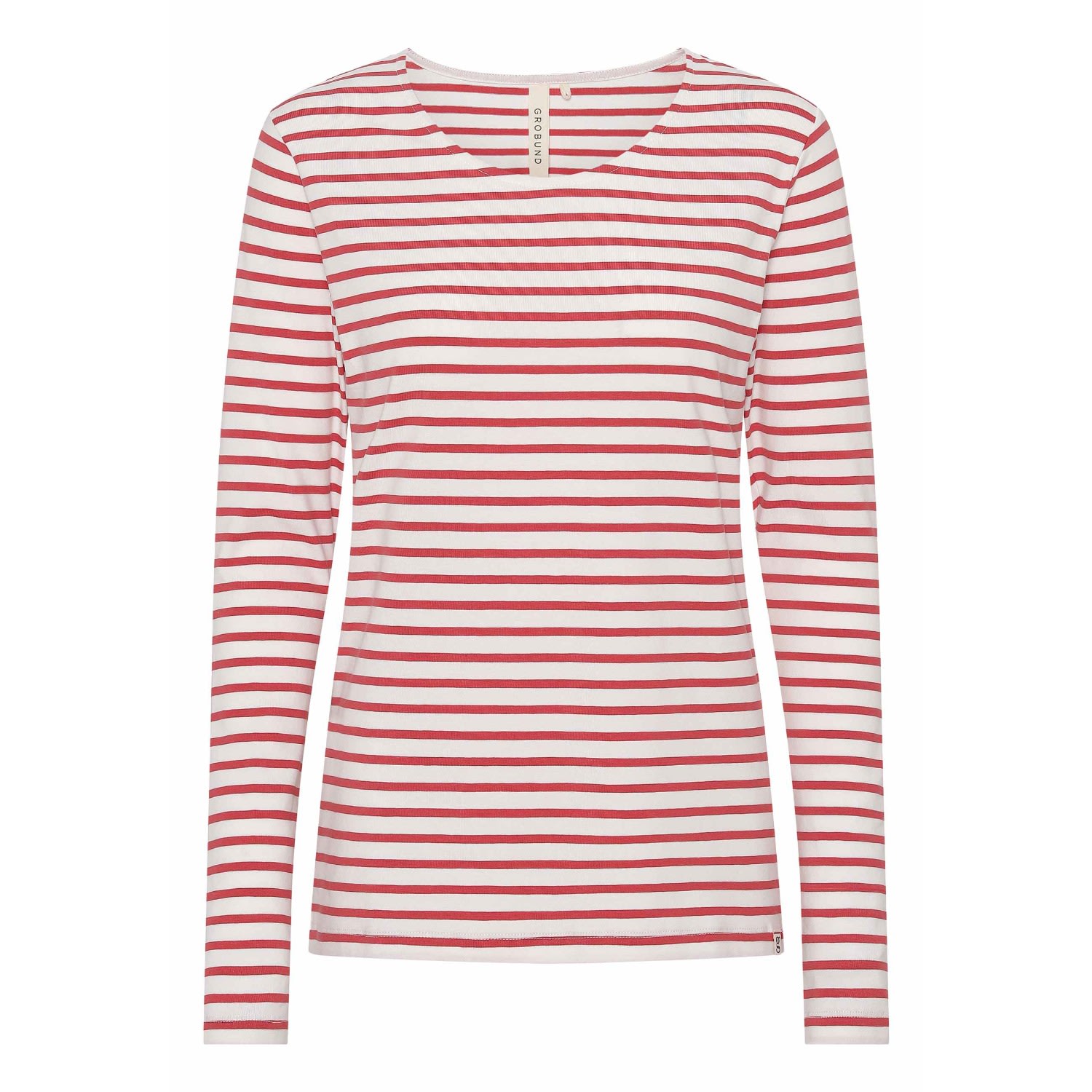 Grobund Women's  Mulle Blouse - The One With Currant Red Stripes In Red