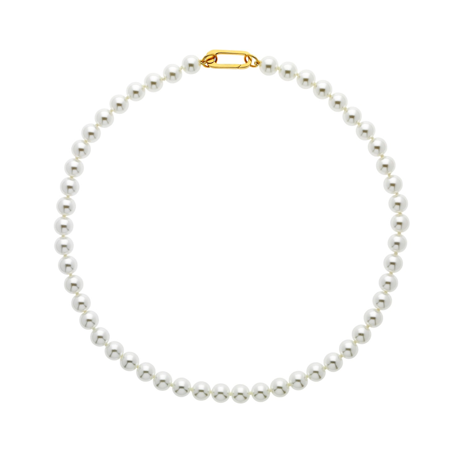 Emma Holland Jewellery Women's White Pearl With Gold Clasp Necklace In Gray