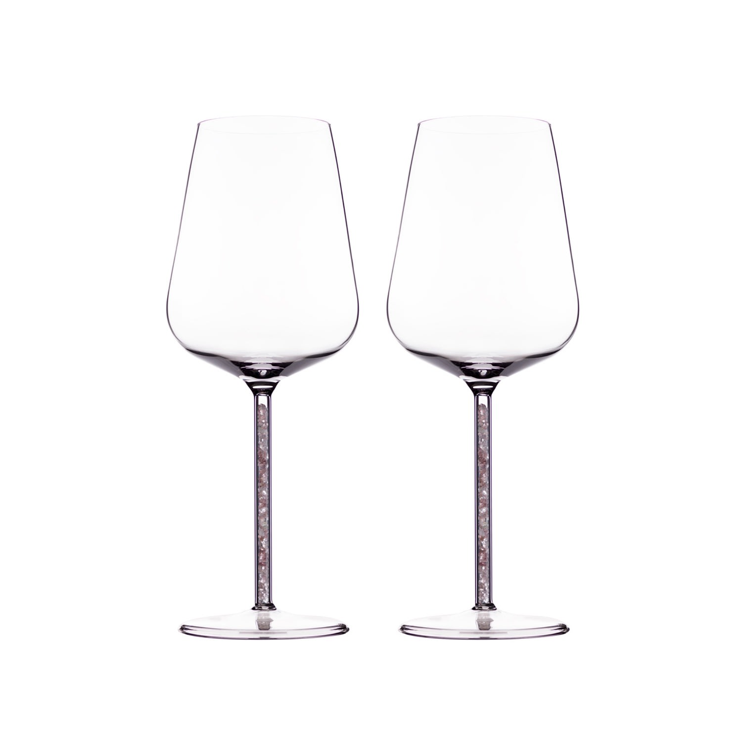 Greatfool Red Strawberry Quartz Crystal-stemmed Wine Glasses - Two Piece In Transparent