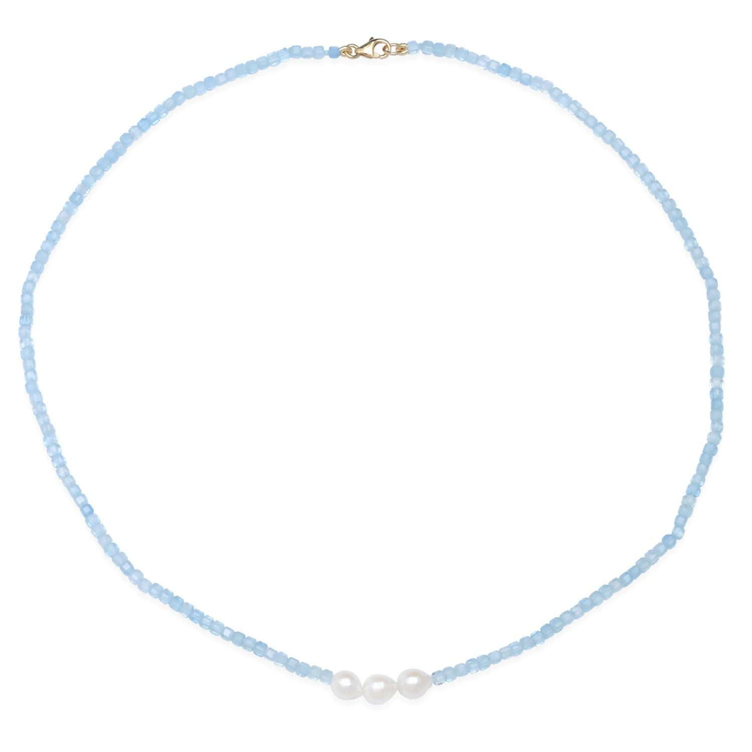 Soul Journey Jewelry Women's Blue Trio Of Pearls Necklace
