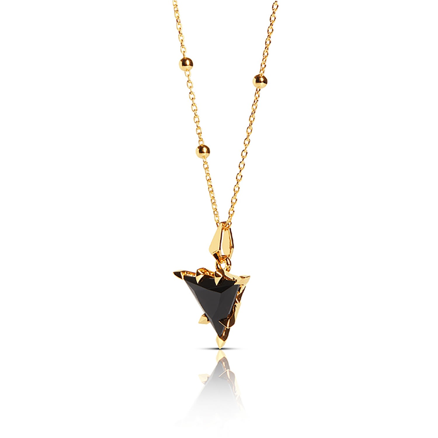 Women’s Trillion Pendant - Gold & Onyx Kasun