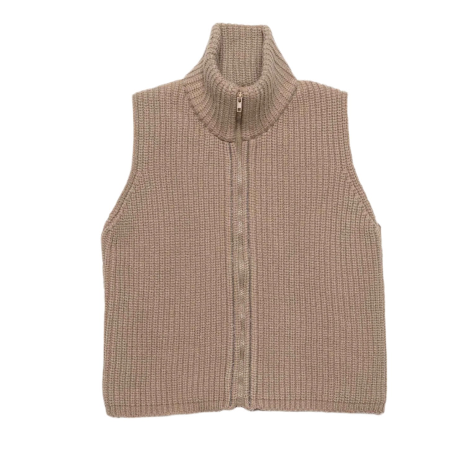 Mute By Jl Women's Brown Knitted Down Vest With Zip In Brown