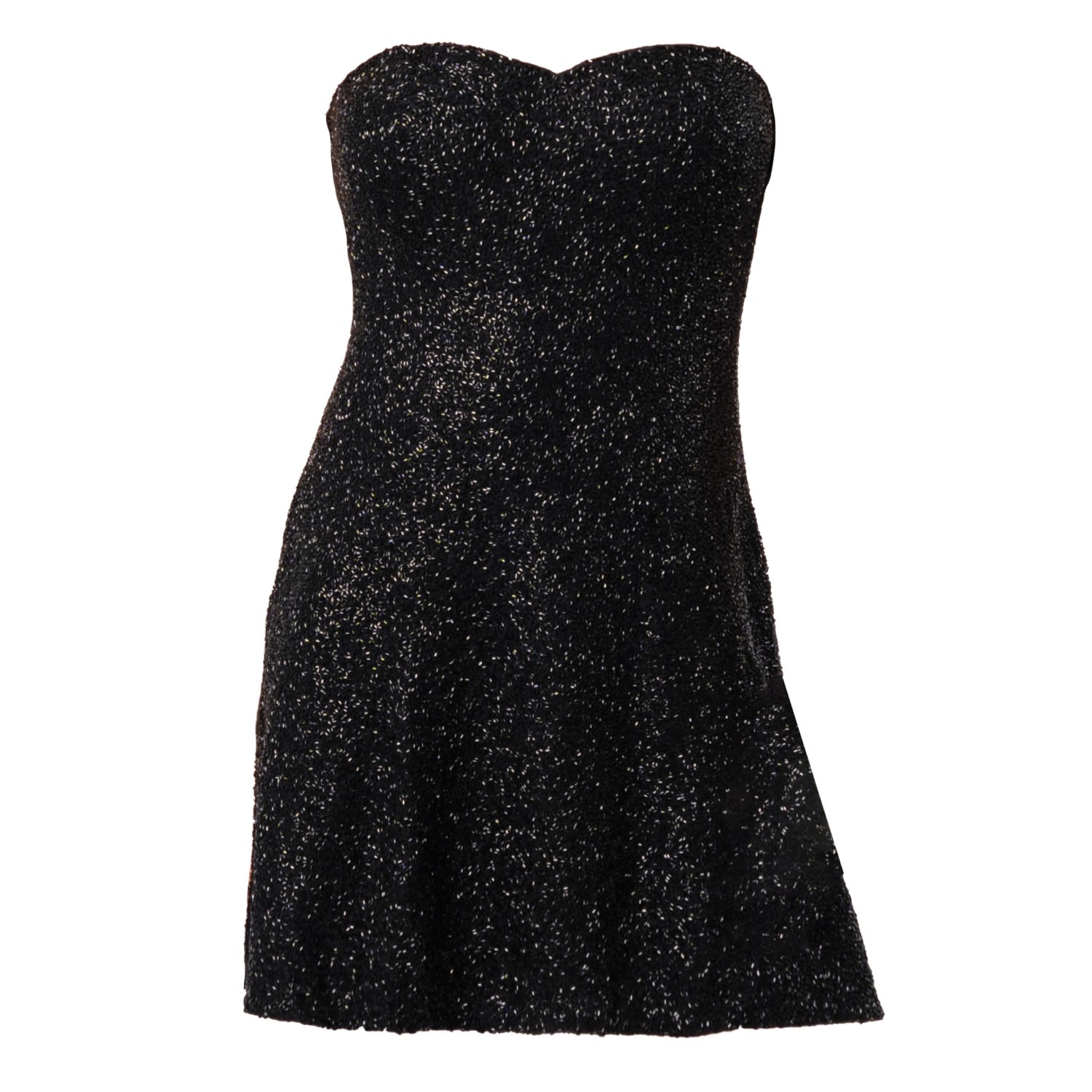 Self-adore Women's Black Midnight Hand-beaded Embellished Mini Dress In Black