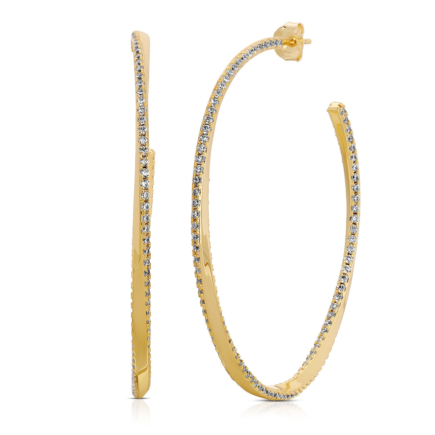 Native Gem Women's Twisted Hoop- Gold Vermeil In Gold