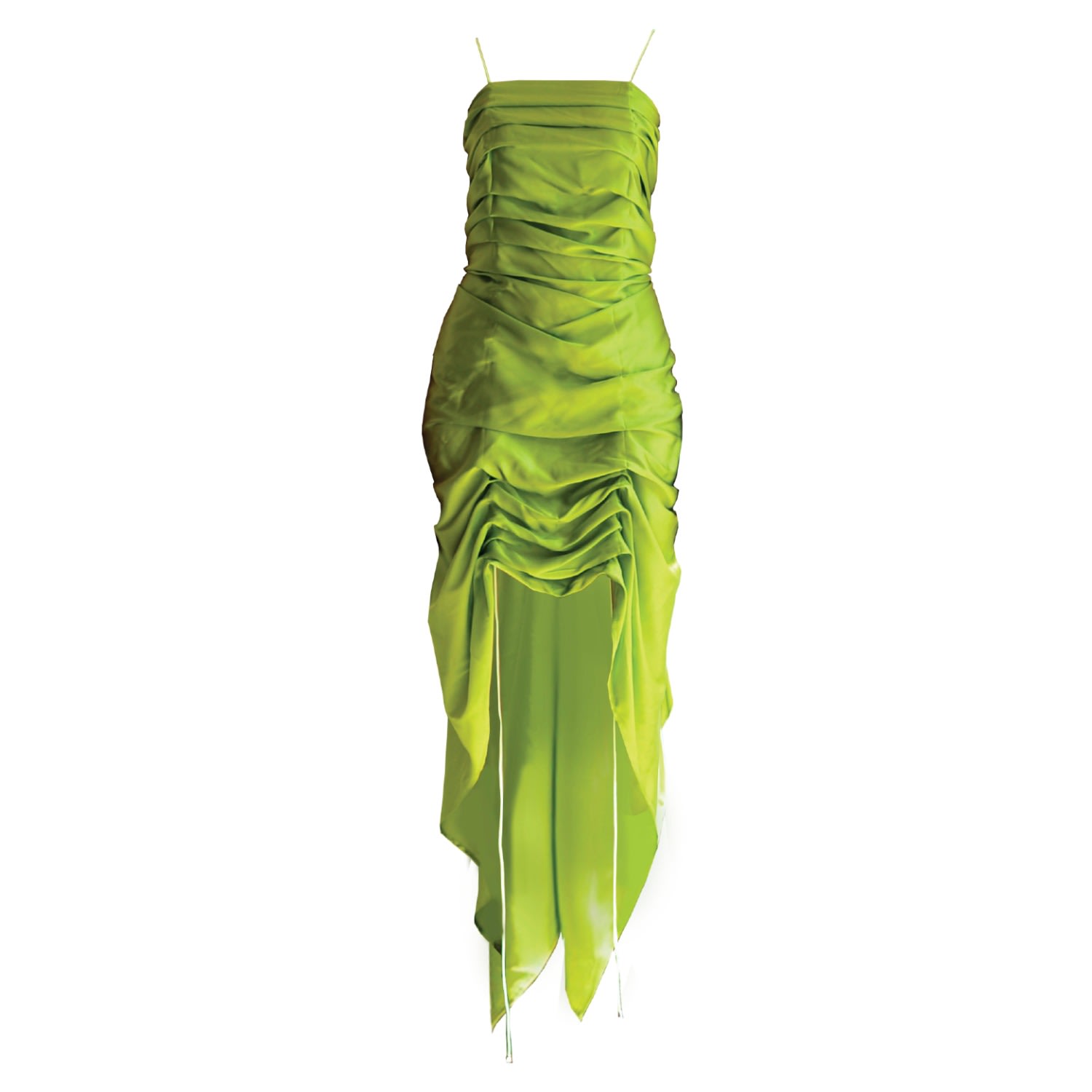 Formula S7 Women's Silk Ruched Bungee Dress - Green In Green