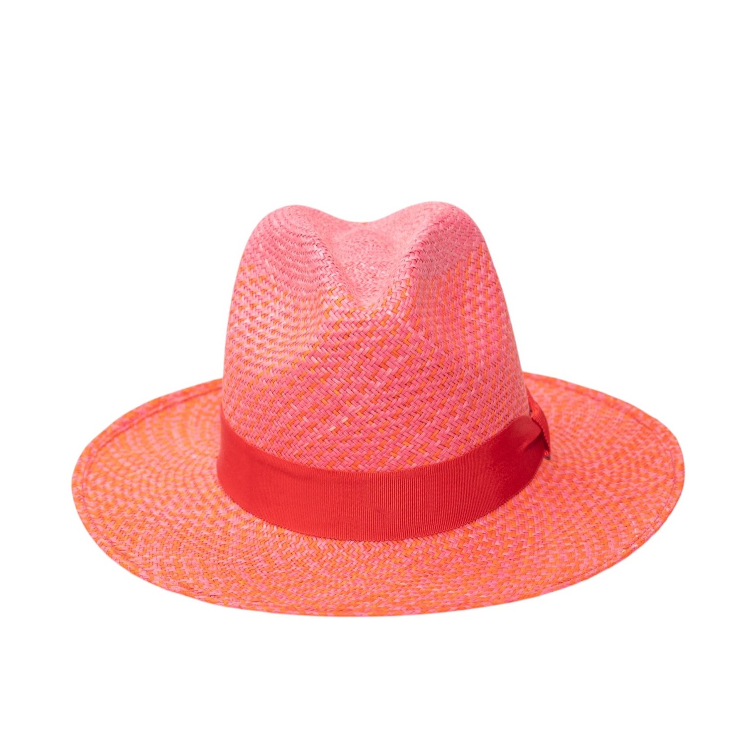 Women's Pink / Orange Pinuela Straw Panama Hat - Pink | Small | Ortus