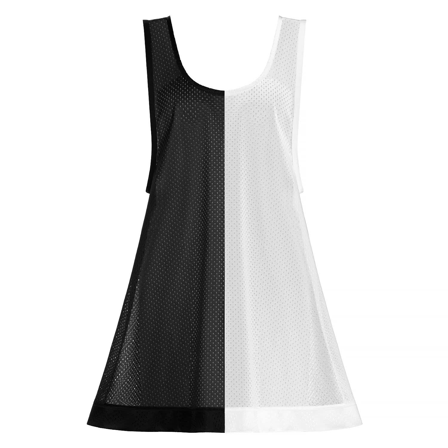 Black-White Half & Half Beach Cover-Up Athletic Mesh Dress | KIM FOLEY |  Wolf & Badger