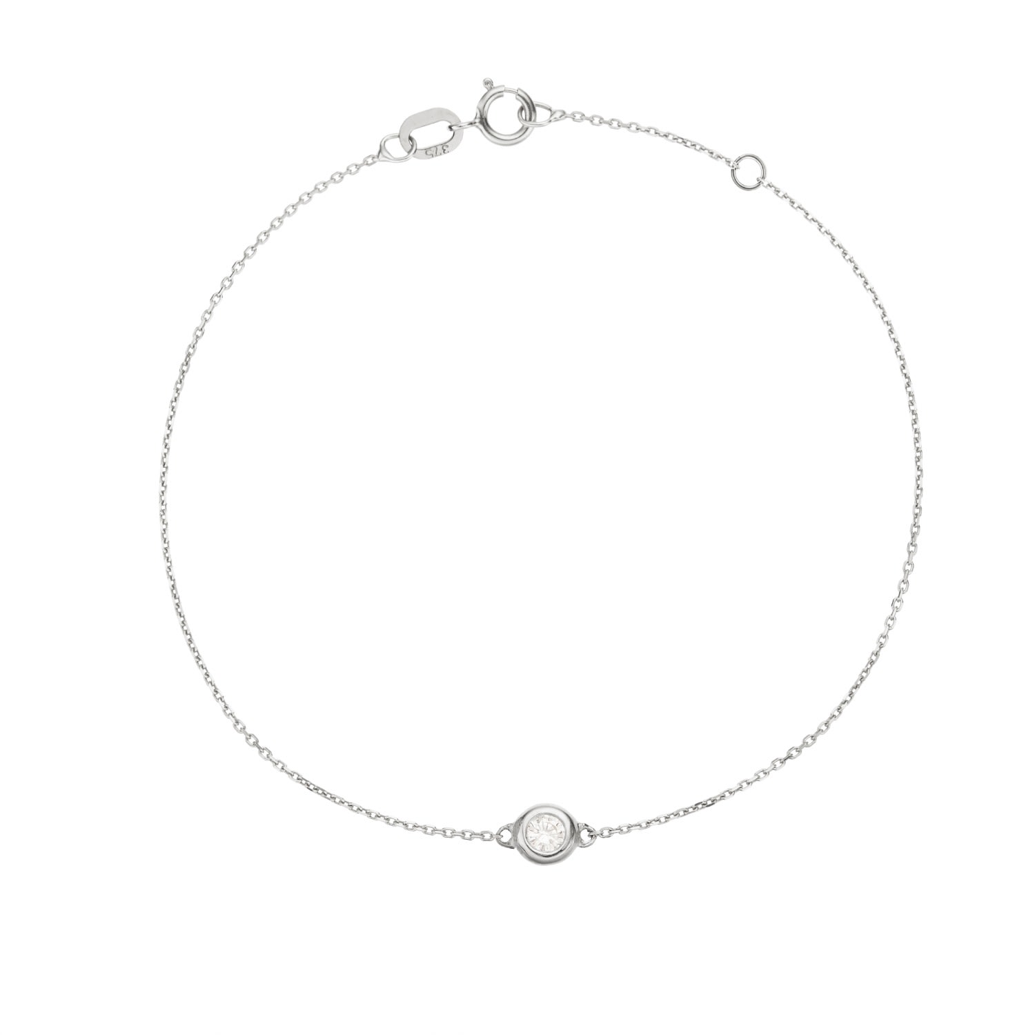 Lily & Roo Women's Silver Solid White Gold Floating Diamond Bracelet In Silver