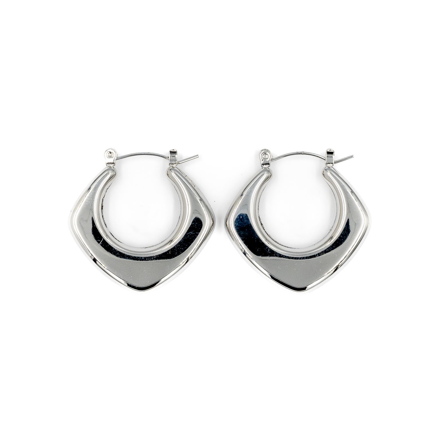 Superdivajewellery Women's Silver Hexagon Earrings In Silver