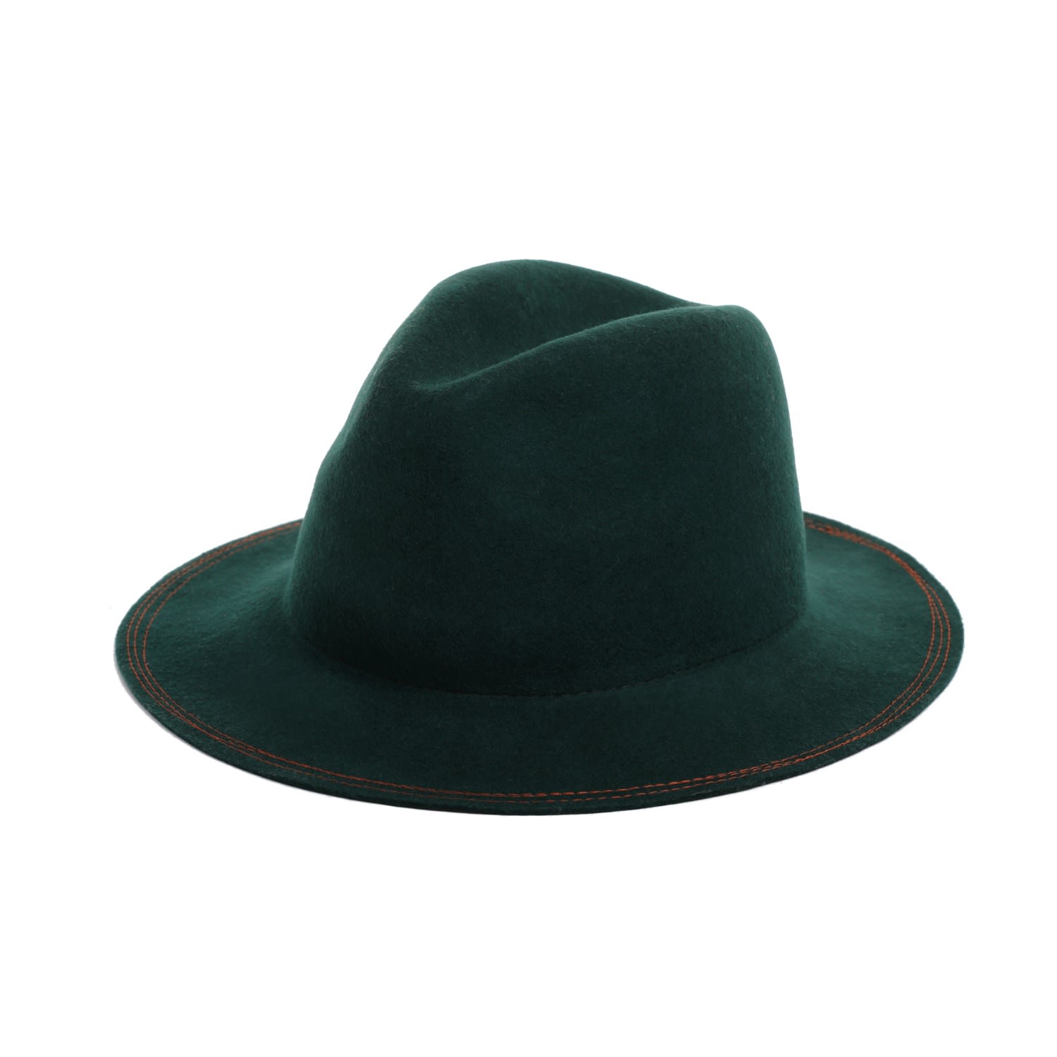 Women’s Green Felt Fedora With Embroidery Small Justine Hats