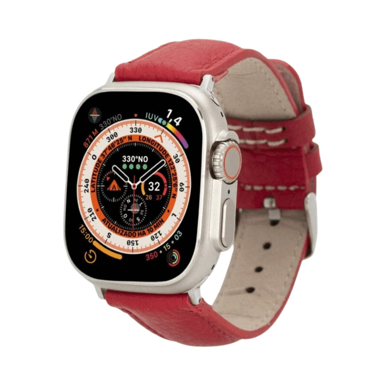 Women's Apple Watch Red Leather Strap - Boston | Leathere