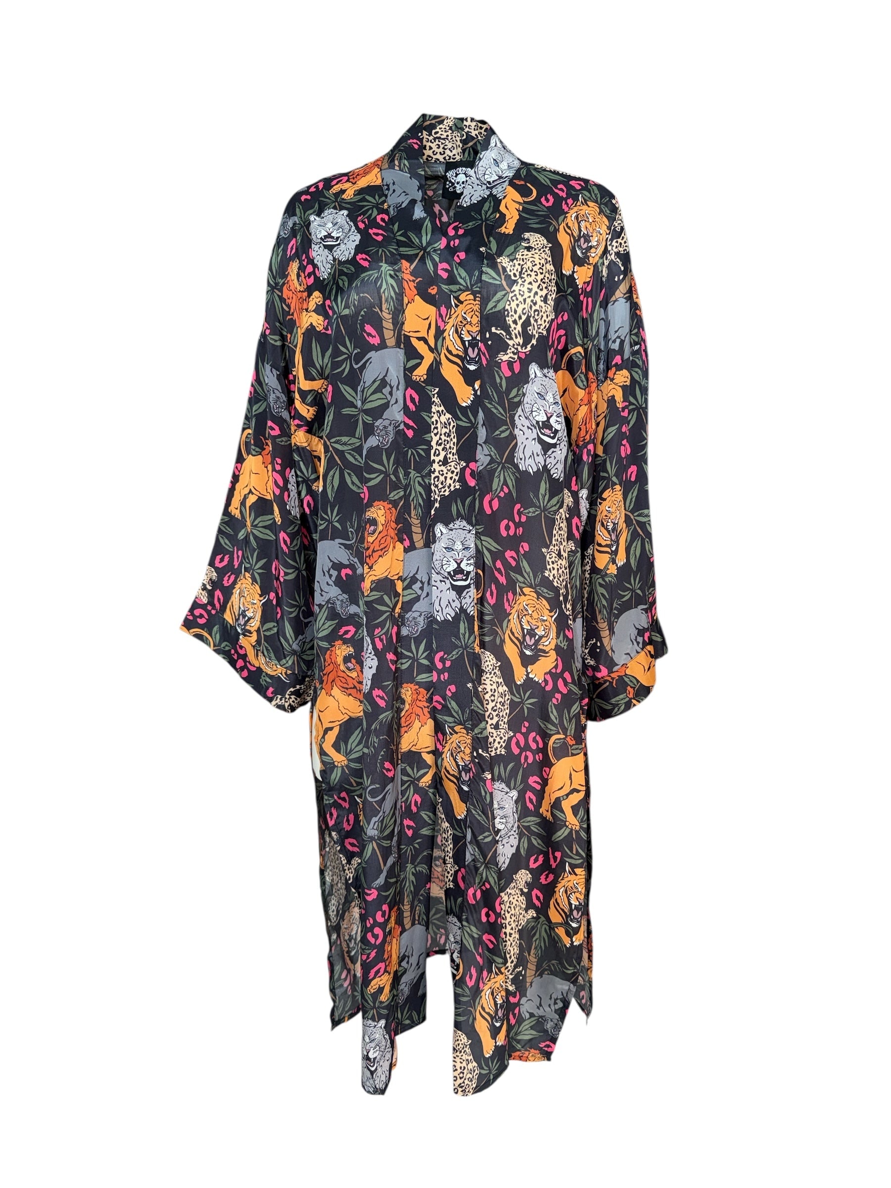 Any Old Iron Women's Green / Black Multicolor Big Cats Duster In Green/black