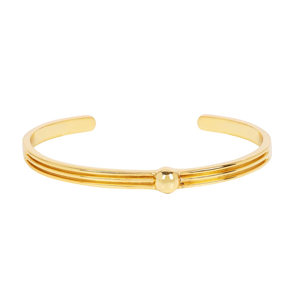Amadeus Women's Athena Plain Gold Cuff Bracelet