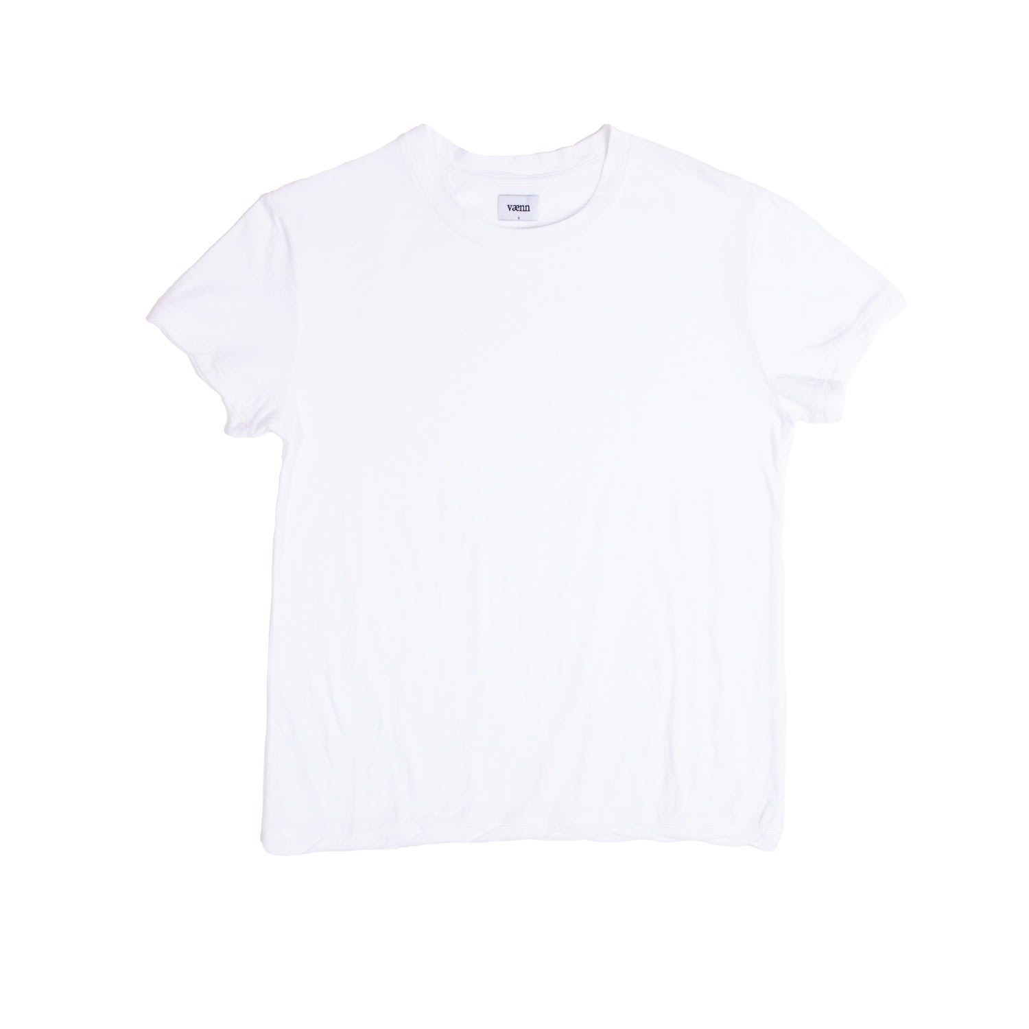 Vænn Women's Slub Crew Tee White In White